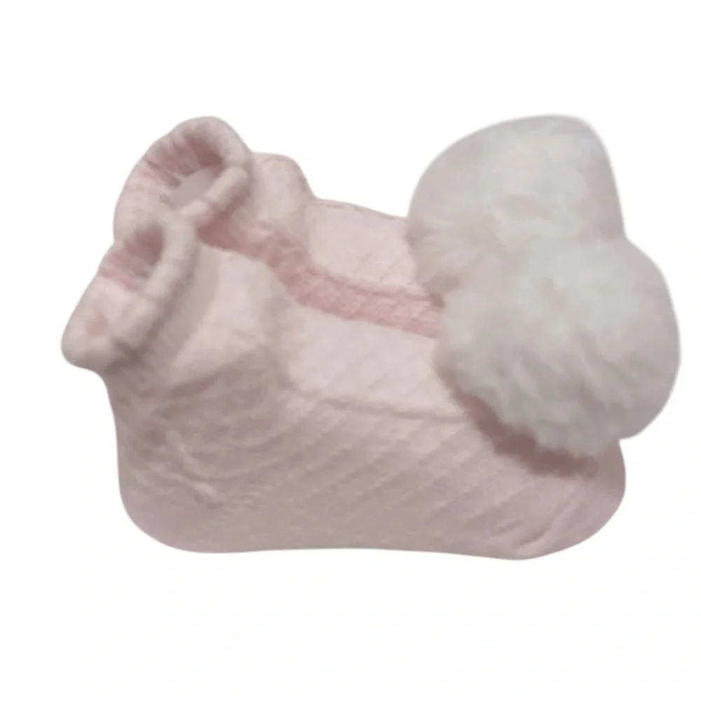 Nicole Miller Baby Pink Dressy Pom Pom Sock Grip